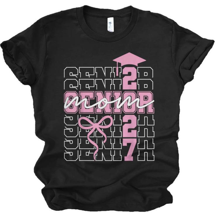 Senior Mom 2027 Class Of 2027 Coquette Bow Graduation 2027 Unisex Jersey T-Shirt
