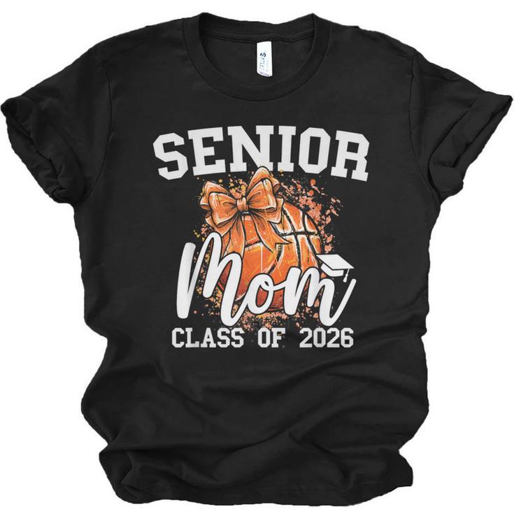 Senior Mom Class Of 2026 Coquette Bow Basketball Graduation Unisex Jersey T-Shirt