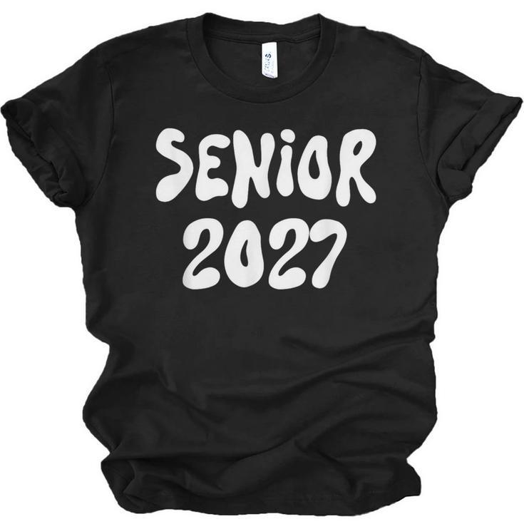 Senior Retro Class Of 2027 Graduation High School College Unisex Jersey T-Shirt