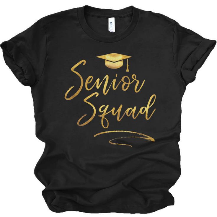 Senior Squad Graduation With Golden Cap Team Unisex Jersey T-Shirt