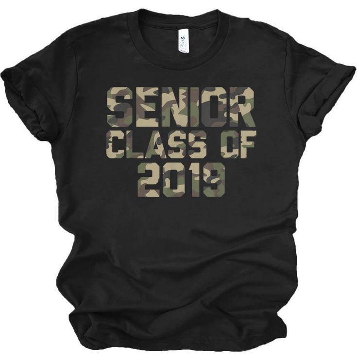 Seniors 2019 Class TShirt Camo Print T-Shirt Graduation Gift Unisex Jersey T-Shirt