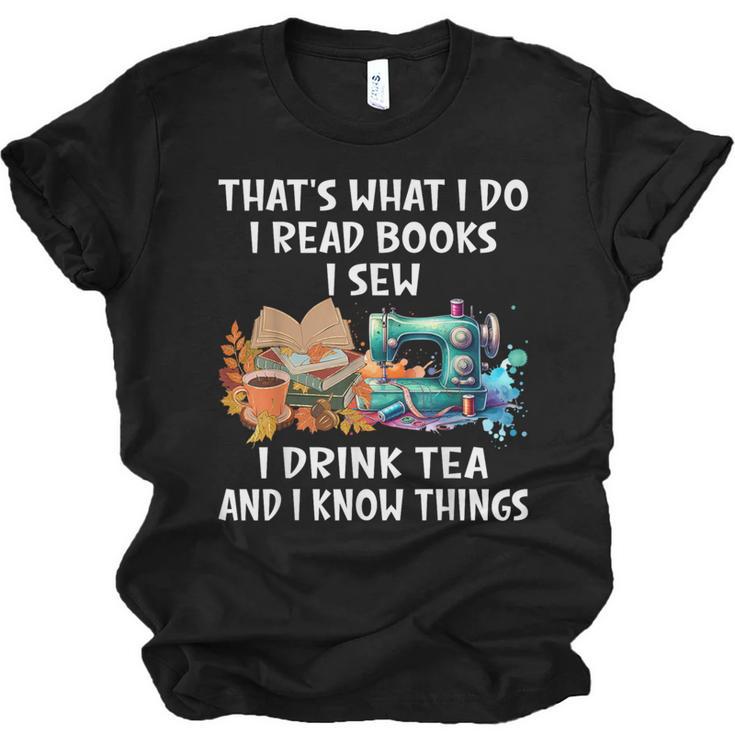Sewing Reading Books Drinking Tea Sew Sewist Unisex Jersey T-Shirt