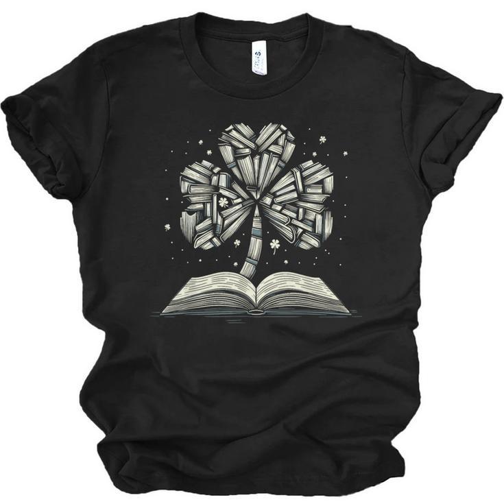 Shamrock Books St Patricks Day Bookworm Librarian Unisex Jersey T-Shirt