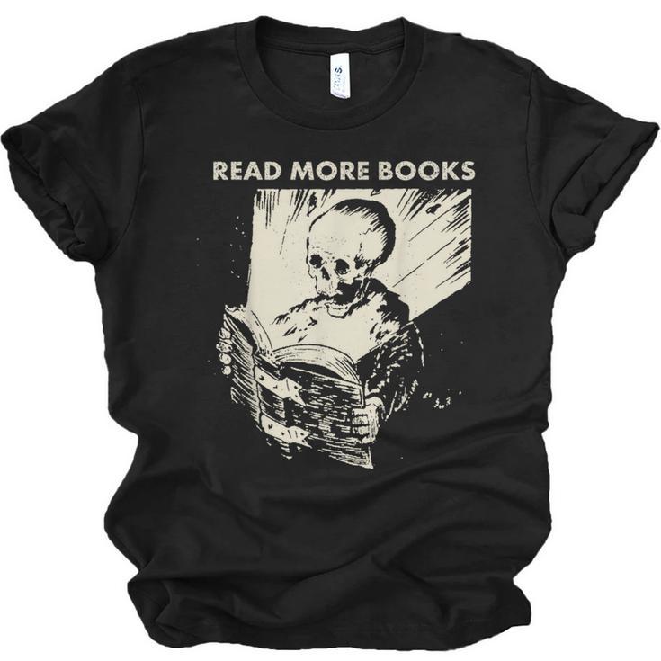 Skeleton Read More Books Unisex Jersey T-Shirt