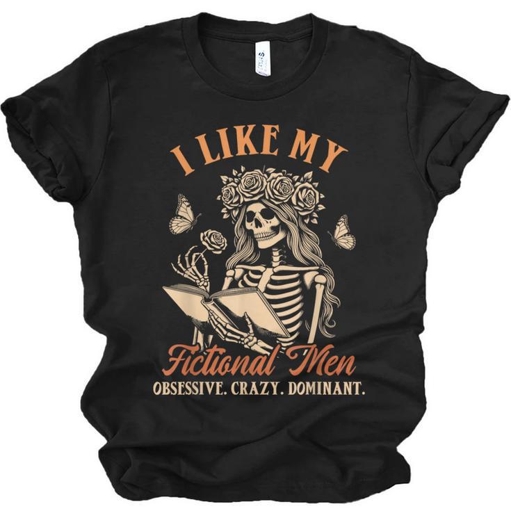 Smut Reader Spicy Book Dark Romance I Like My Fictional Men Unisex Jersey T-Shirt