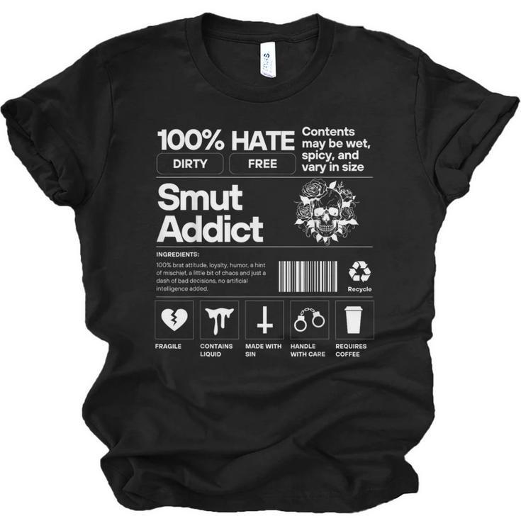 Smutty Book Addict Romance Book Lover Smut Addict Ingredient Unisex Jersey T-Shirt