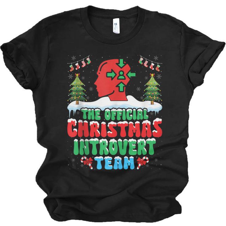 Snow Christmas Introvert Team Introverted Introvert Xmas Unisex Jersey T-Shirt