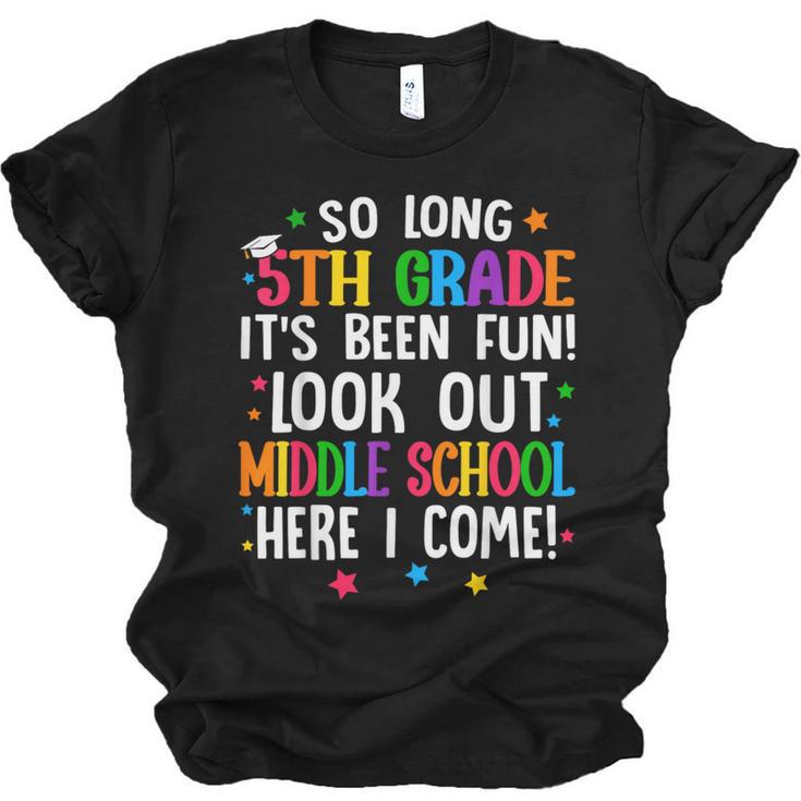 So Long 5th Grade Graduation Middle School Here I Come Kids Unisex Jersey T-Shirt