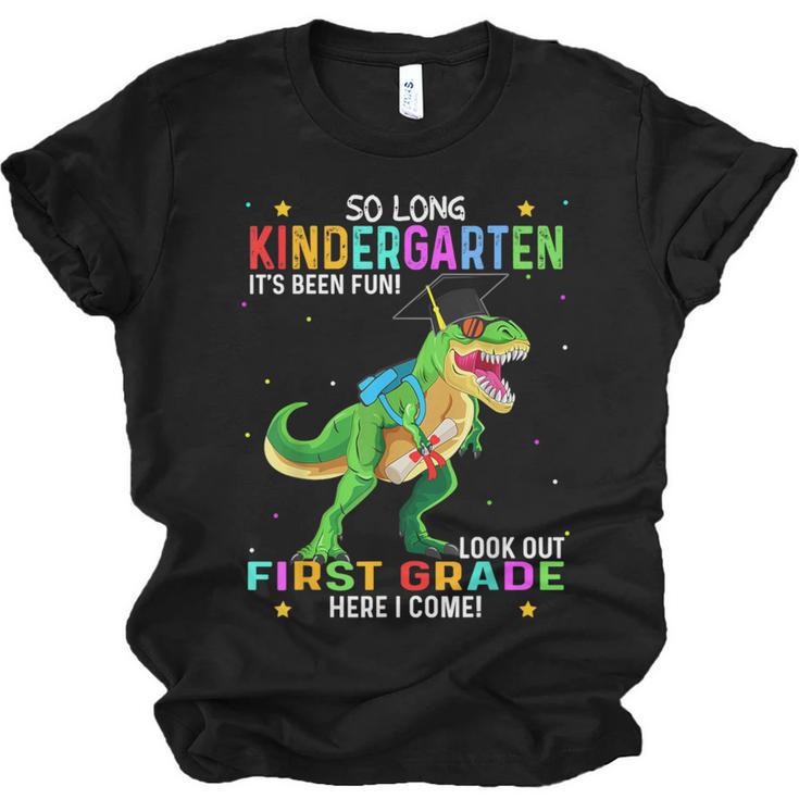 So Long Kindergarten Graduation Class 2025 Dinosaur Kids Unisex Jersey T-Shirt