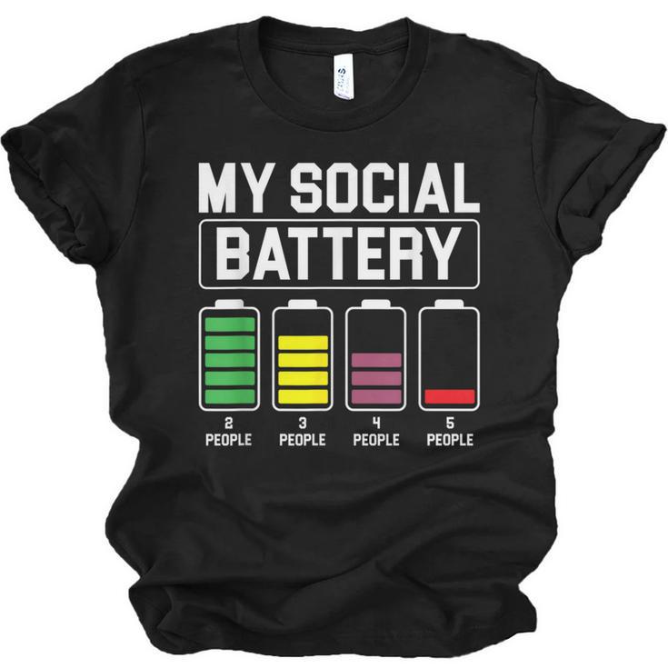 My Social Battery Introverted Low Energy Antisocial Unisex Jersey T-Shirt
