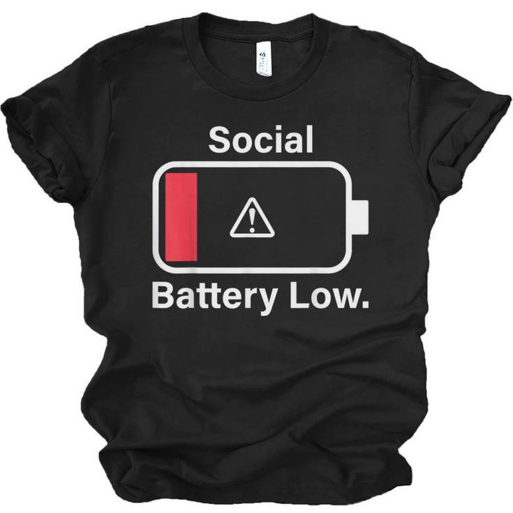 Social Battery Low Anti-Social Introvert Unisex Jersey T-Shirt