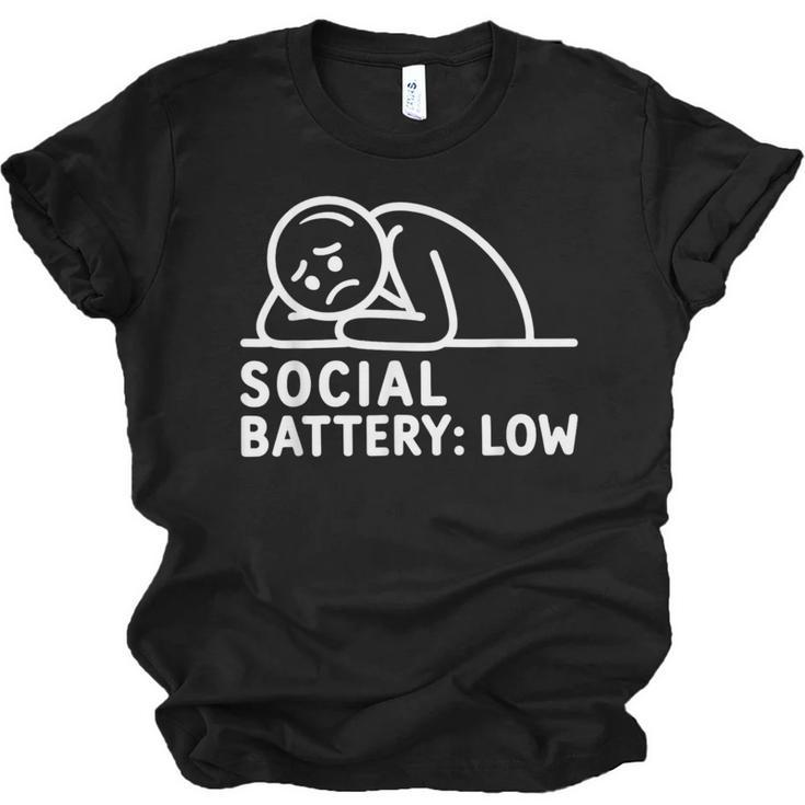 Social Battery Low Apparel Introvert Humor Unisex Jersey T-Shirt
