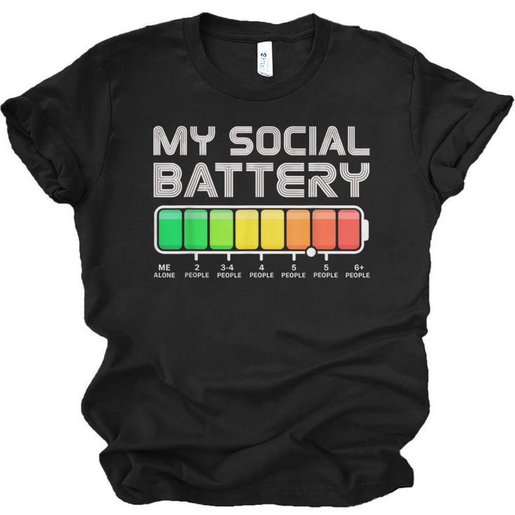 Social Battery Low Energy Antisocial Introvert Unisex Jersey T-Shirt