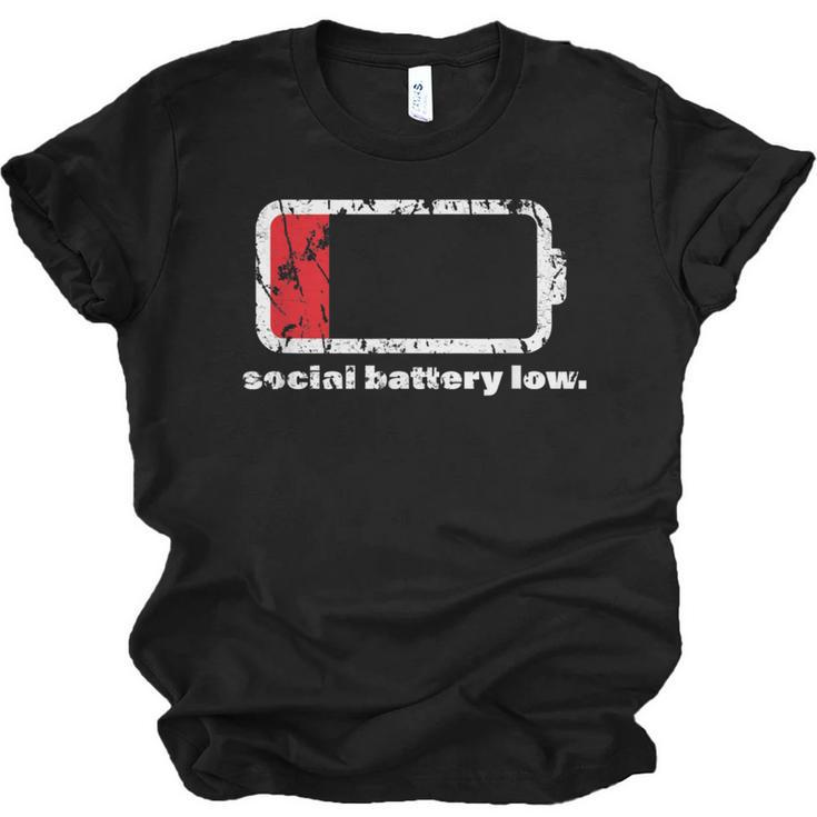 Social Battery Low Introvert Unisex Jersey T-Shirt