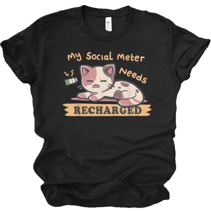 Social Meter Recharge Social Meter For Introverts Unisex Jersey T-Shirt