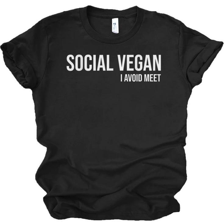 Social Vegan i Avoid Meet Introvert Sarcasm Gift Unisex Jersey T-Shirt