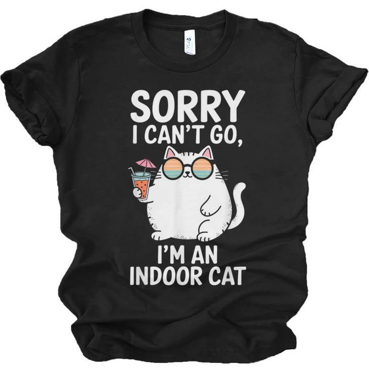 Sorry I Can’t Go I’m An Indoor Cat Introvert Cat Unisex Jersey T-Shirt