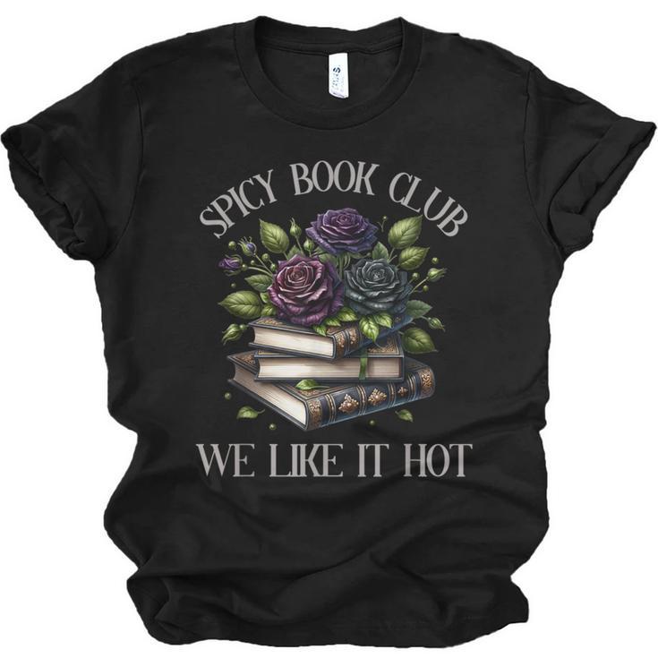 Spicy Book Club Dark Romance Lover Spicy Bookish Merch Goth Unisex Jersey T-Shirt