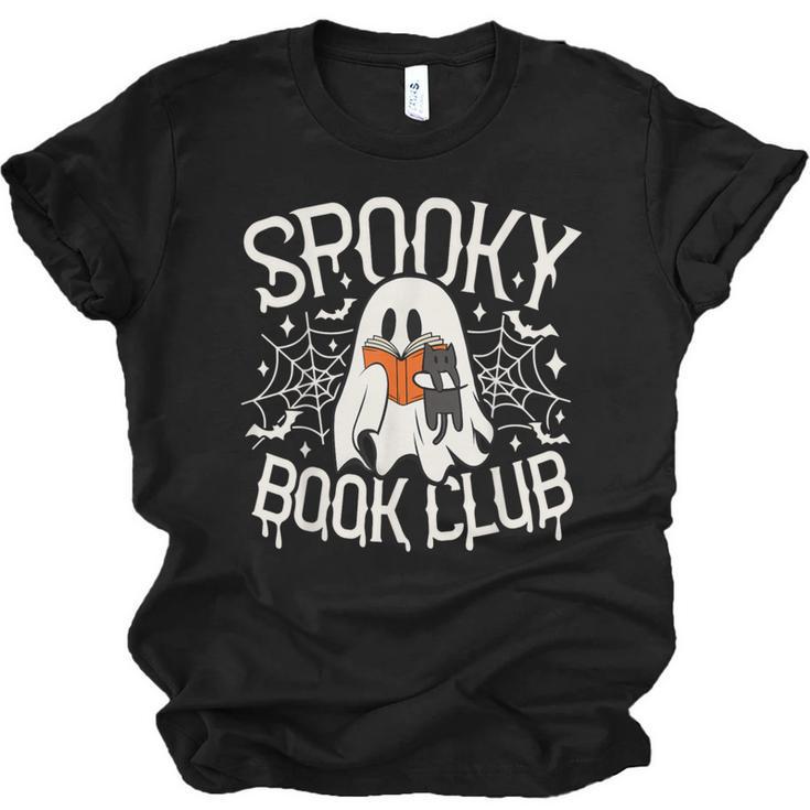 Spooky Book Club Cute Ghost Reading Book Halloween Costume Unisex Jersey T-Shirt