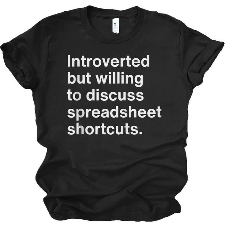 Spreadsheet Nerd Introverted Accountant Unisex Jersey T-Shirt