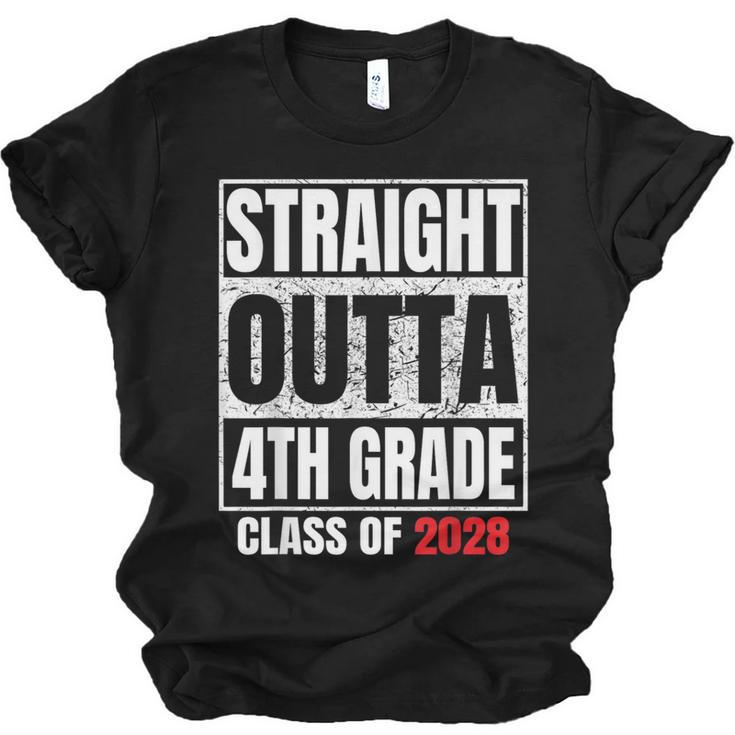 Straight Outta 4th Grade Graduation Class 2028 Fourth Grade Unisex Jersey T-Shirt