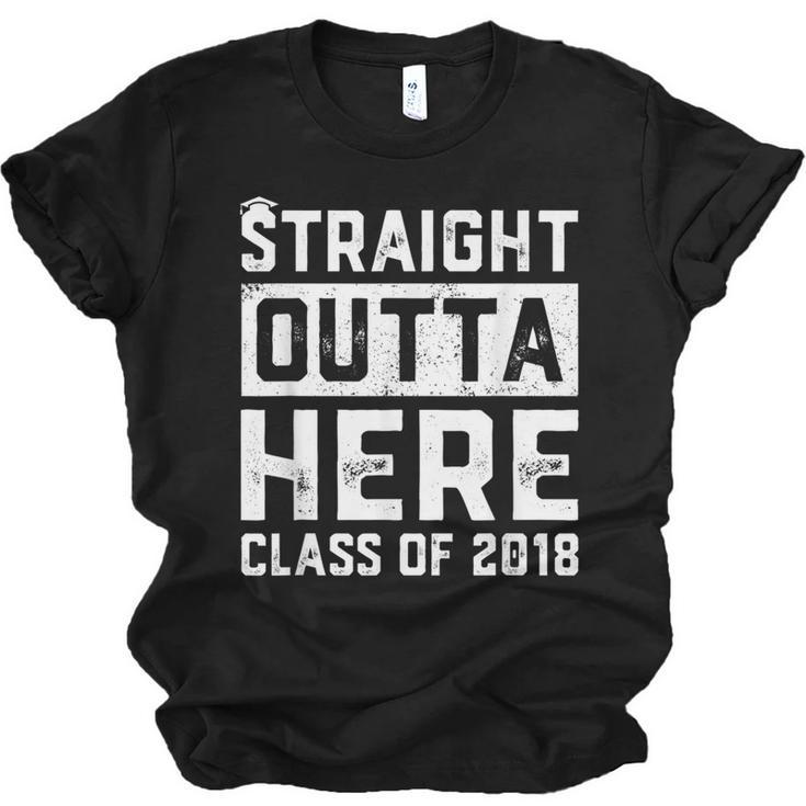 Straight Outta Here Class Of 2018 Senior Graduation Unisex Jersey T-Shirt