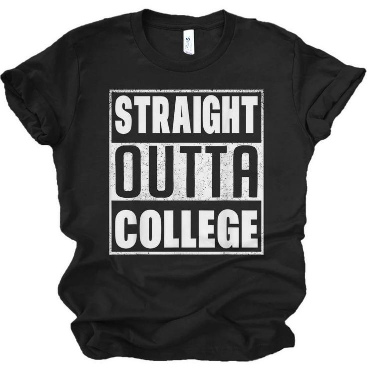 Straight Outta College Graduate Graduation 2025 Grad Men Unisex Jersey T-Shirt