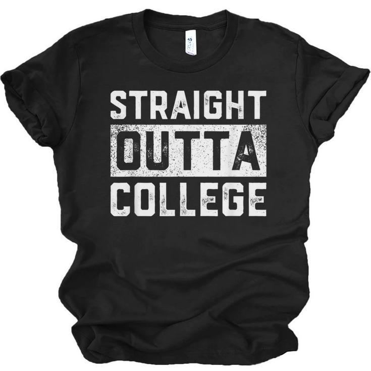 Straight Outta College  Graduation Adult Unisex Jersey T-Shirt