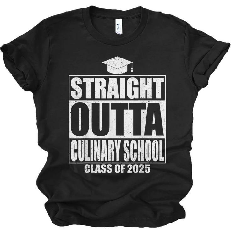 Straight Outta Culinary School Graduation Idea Class Of 2025 Unisex Jersey T-Shirt
