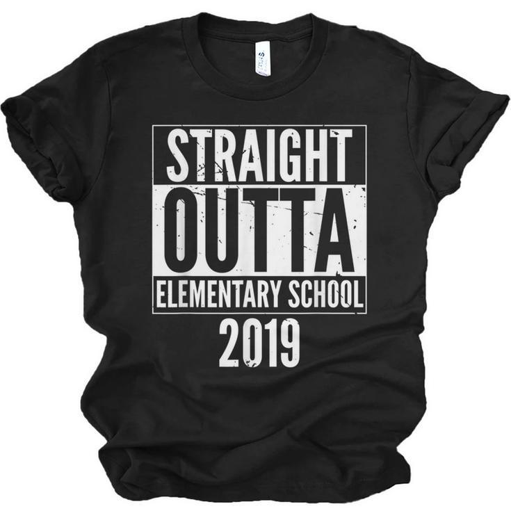 Straight Outta Elementary School 2019 Graduation Fun Unisex Jersey T-Shirt