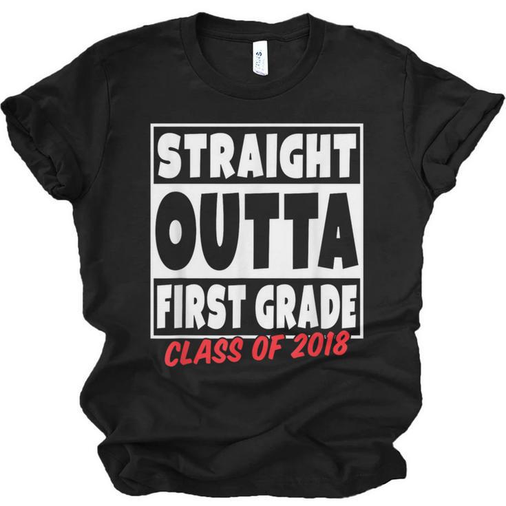 Straight Outta First Grade Class Of 2018 Graduation Unisex Jersey T-Shirt