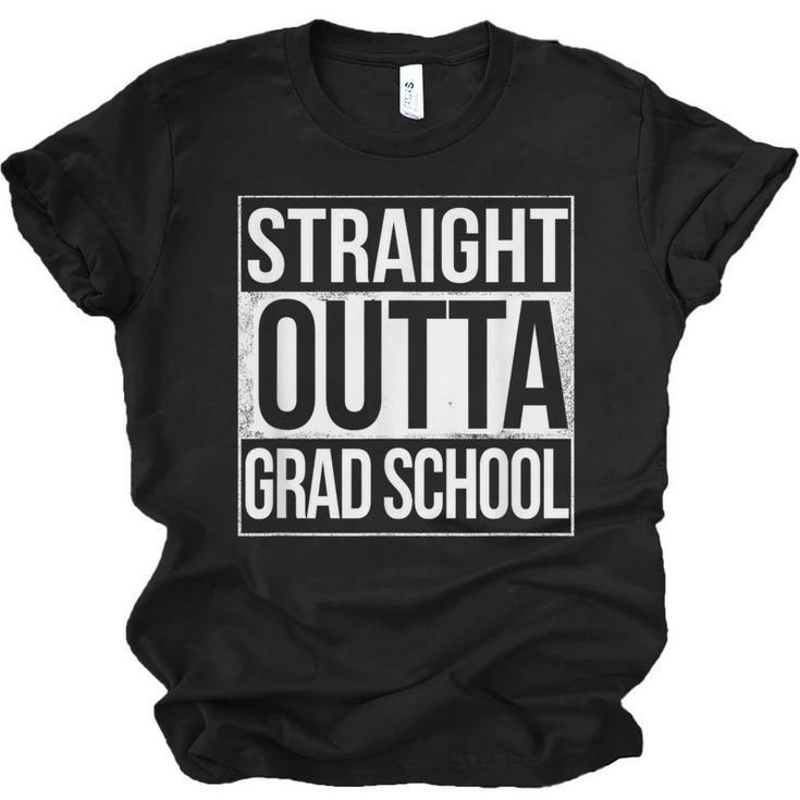 Straight Outta Grad School Graduation T Shirt Gift Unisex Jersey T-Shirt