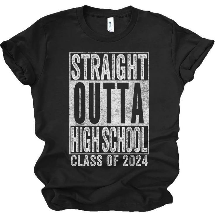 STRAIGHT OUTTA HIGH SCHOOL Graduation Class Of 2024 Senior Unisex Jersey T-Shirt