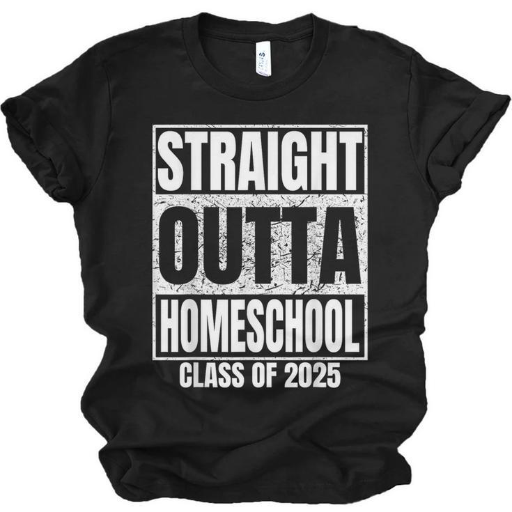 Straight Outta Homeschool Class 2025 Boys Kids Graduation Unisex Jersey T-Shirt