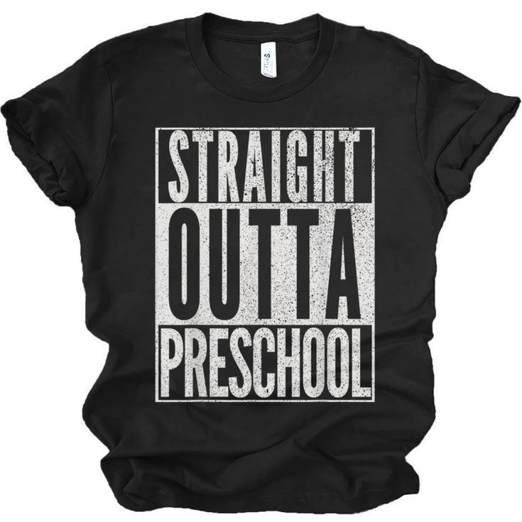 STRAIGHT OUTTA PRESCHOOL GIFT Grad Graduation Kids Unisex Jersey T-Shirt