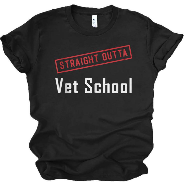 Straight Outta Vet School Graduation Veternarians I Survived Unisex Jersey T-Shirt