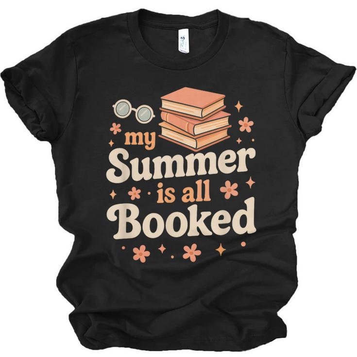 My Summer Is All Booked Book Lover Reading Vacation 2025 Unisex Jersey T-Shirt