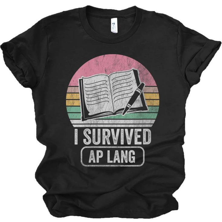 I Survived AP Lang Retro Book Graphic Unisex Jersey T-Shirt