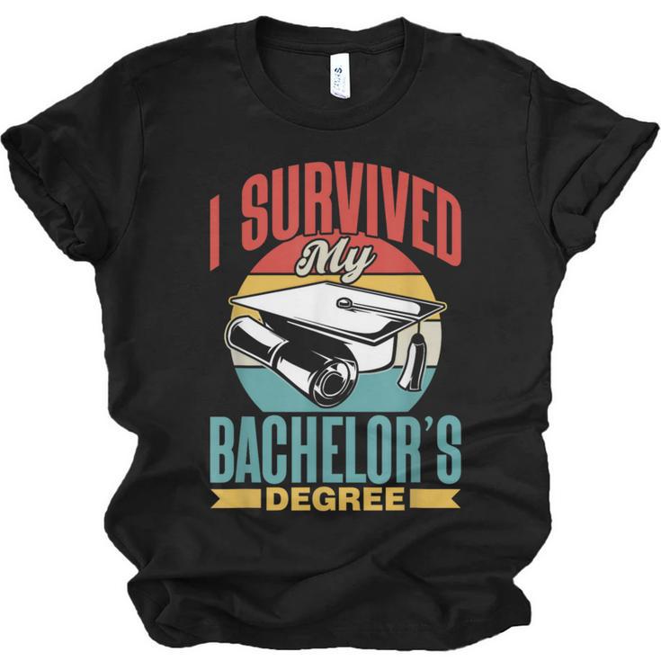 I Survived My Bachelor's Degree Party Bachelor Graduation Unisex Jersey T-Shirt