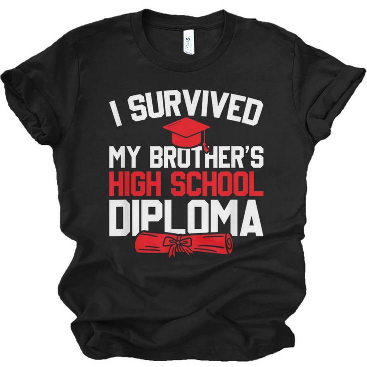 I Survived My Brother's High School Diploma Graduation Unisex Jersey T-Shirt