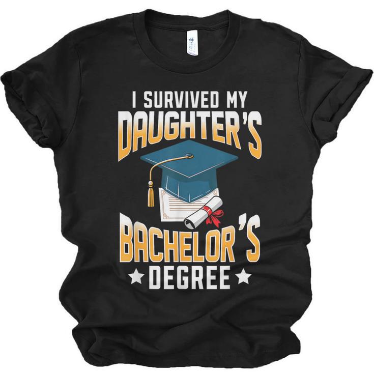 i Survived My Daughters Bachelor's Degree Graduation Gifts Unisex Jersey T-Shirt