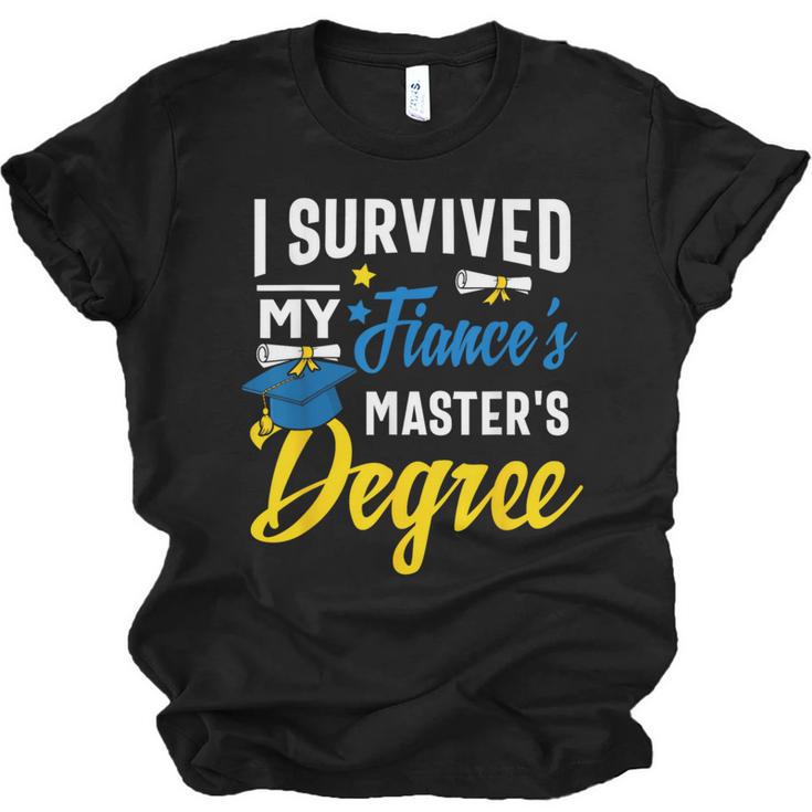 i Survived My Fiance's Masters Degree Graduation Gifts Unisex Jersey T-Shirt