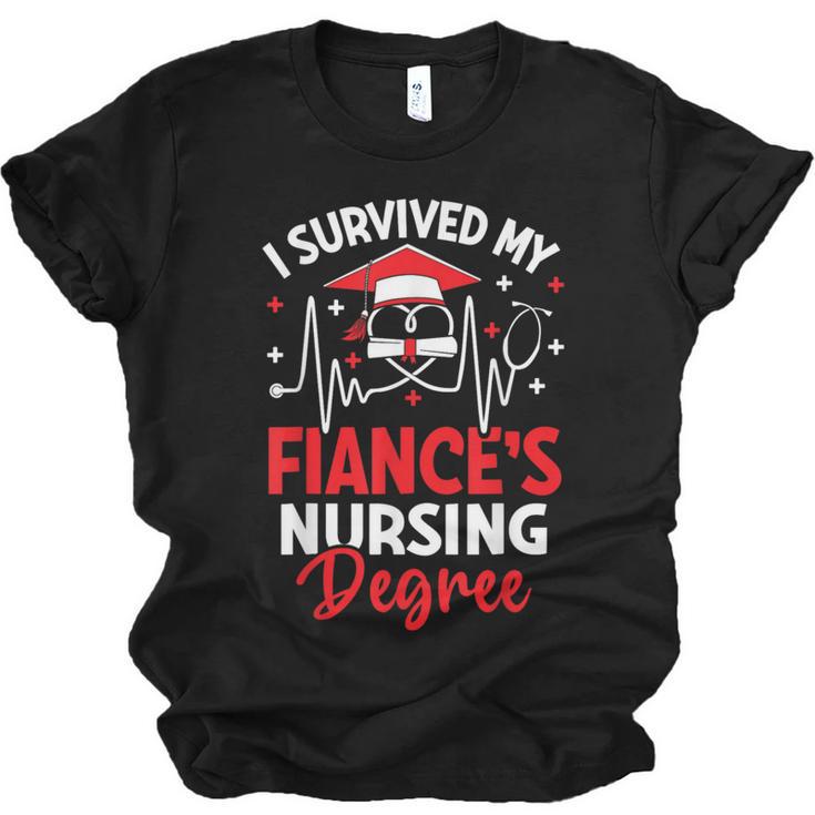 i Survived My Fiance's Nursing Degree Graduation Gifts Unisex Jersey T-Shirt