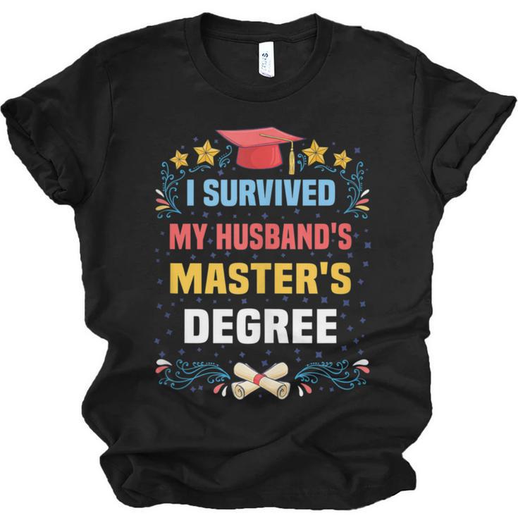 I Survived My Husband's Masters Degree Graduation Unisex Jersey T-Shirt