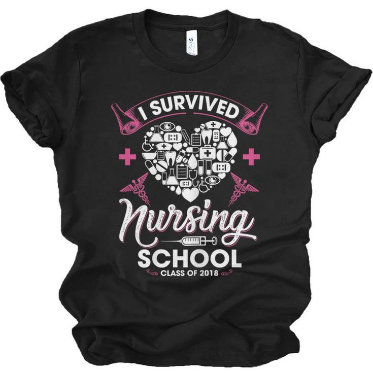 I Survived Nursing School Class Of 2018 Graduation T-Shirt Unisex Jersey T-Shirt