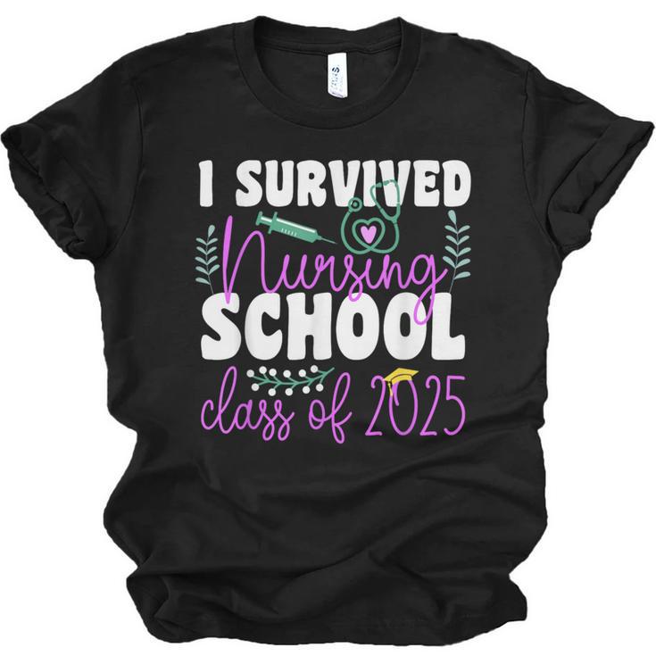 I Survived Nursing School Class Of 2025 New Nurse Graduation Unisex Jersey T-Shirt