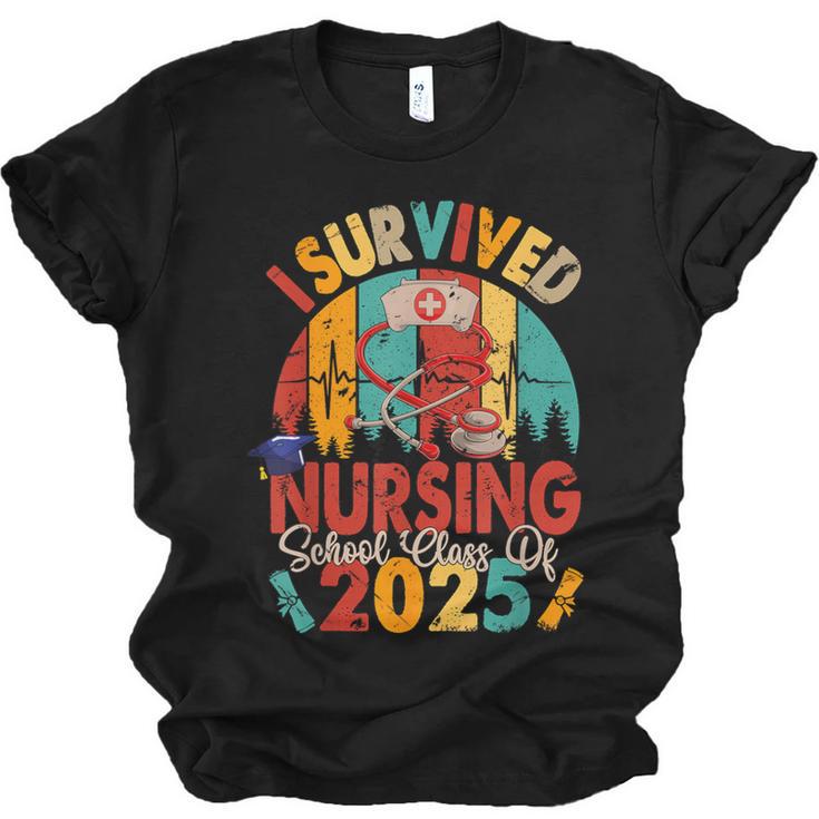 I Survived Nursing School Class Of 2025 Proud Graduation Unisex Jersey T-Shirt