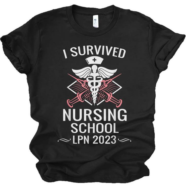 I Survived Nursing School LPN Class Of 2023 Nurse Graduation Unisex Jersey T-Shirt