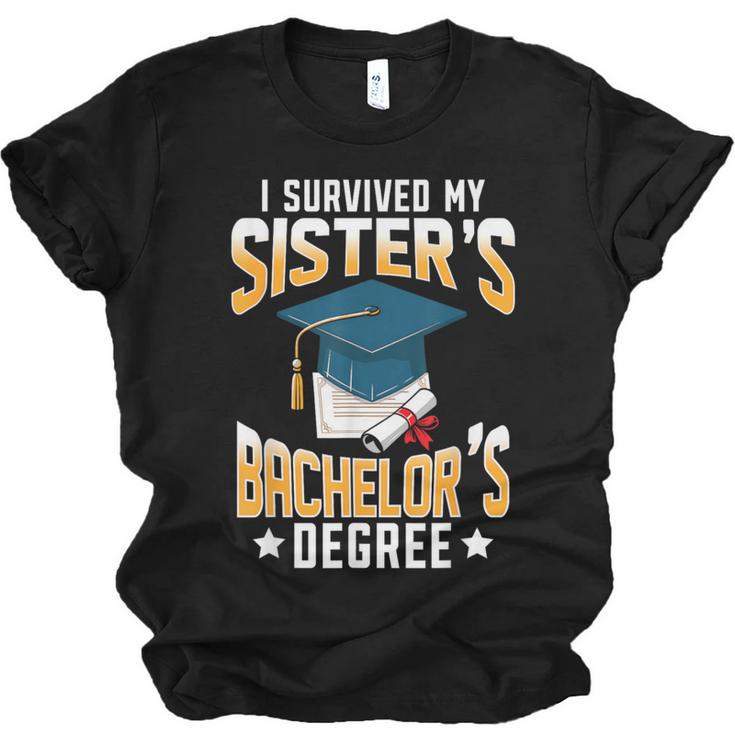 i Survived My Sisters Bachelor's Degree Graduation Gifts Unisex Jersey T-Shirt