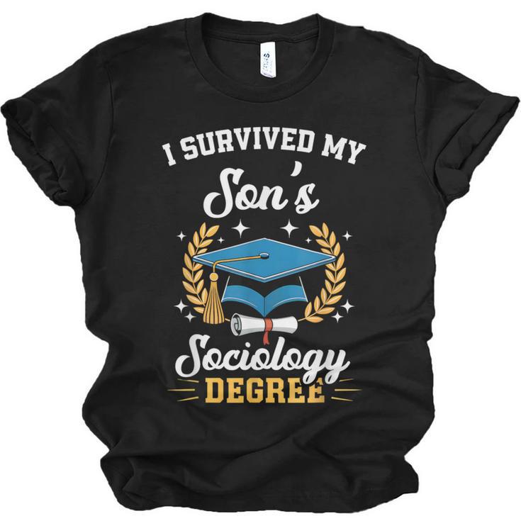 I Survived My Son's Sociology Degree Graduation Unisex Jersey T-Shirt